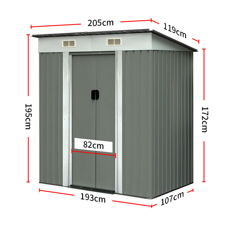 2 meter Garden Shed Sheds Outdoor Storage Workshop House Shelter Metal Base Tool