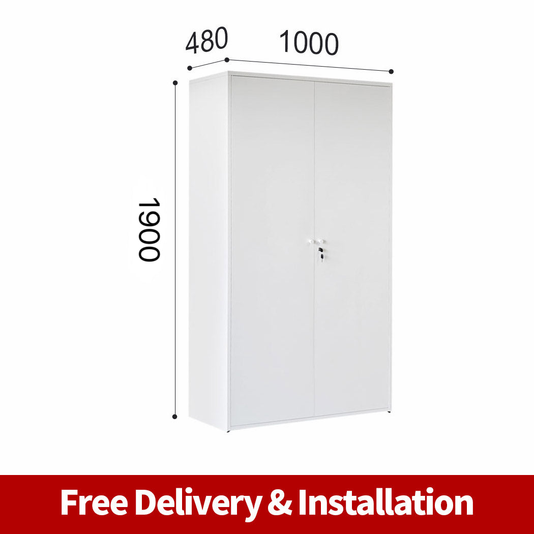 Free Delivery Metal garage storage cabinet steel two door warehouse cupboard