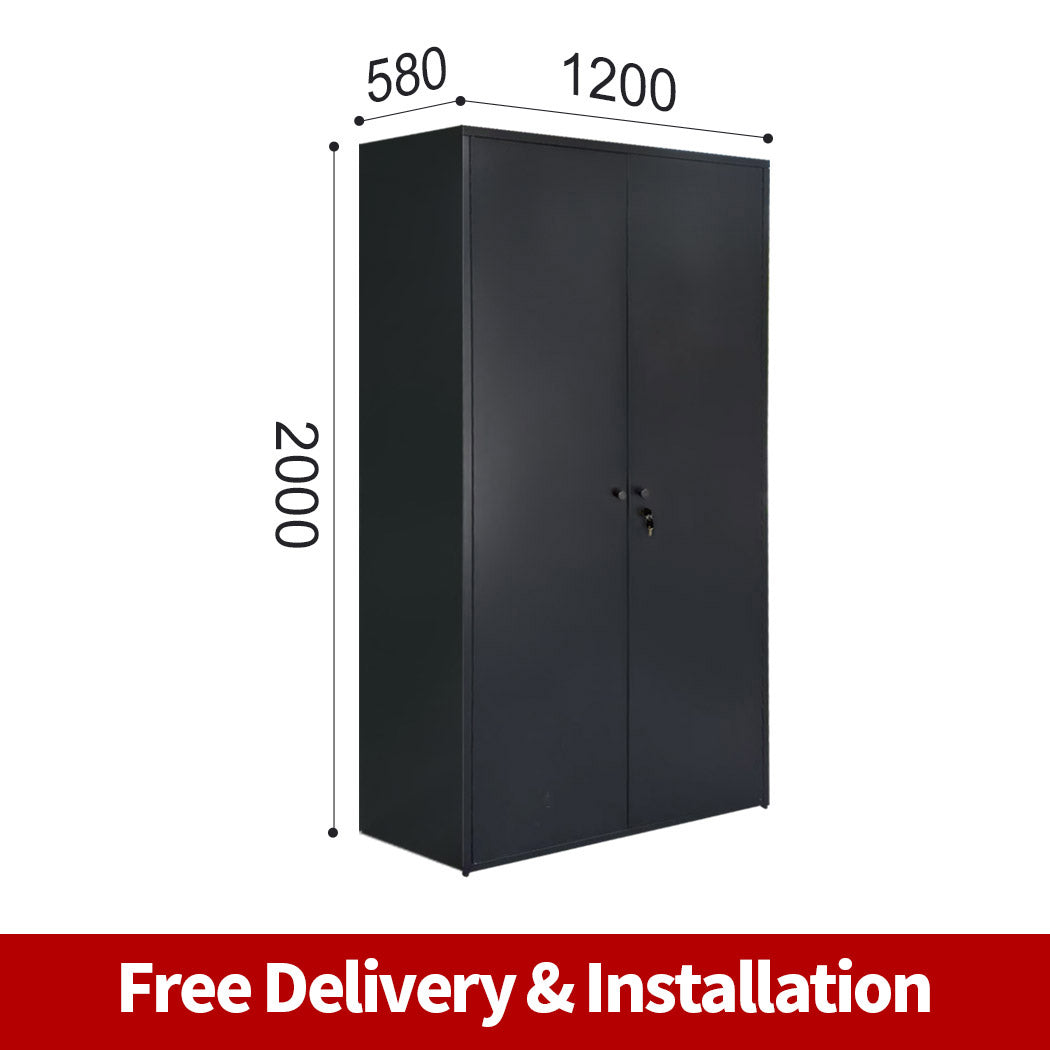 Free Delivery Metal garage storage cabinet steel two door warehouse cupboard