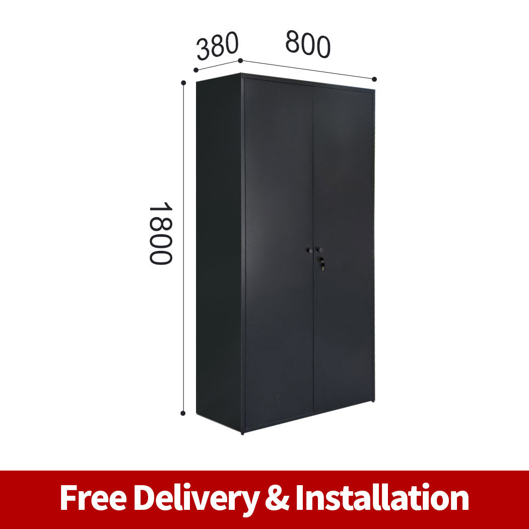 Free Delivery Metal garage storage cabinet steel two door warehouse cupboard