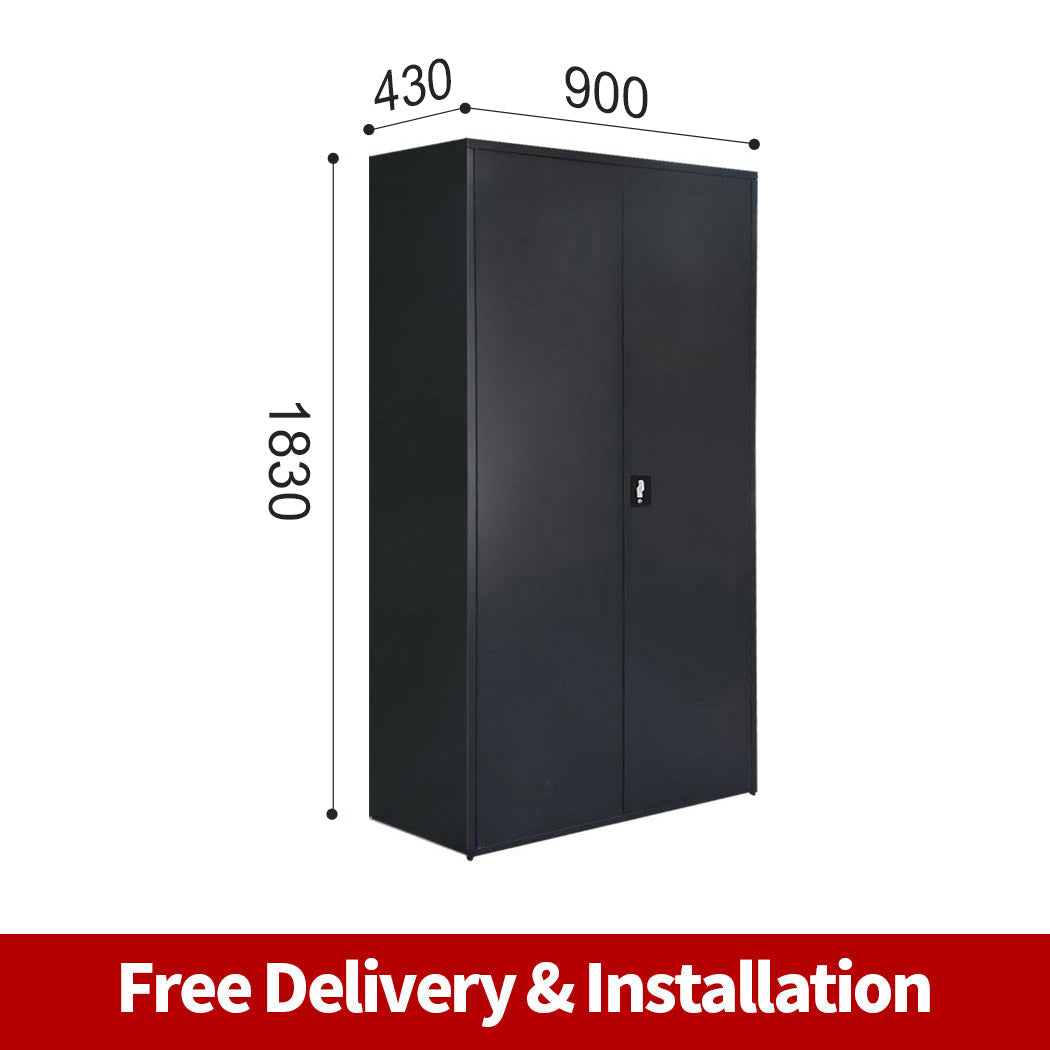 Free Delivery Metal garage storage cabinet steel two door warehouse cupboard