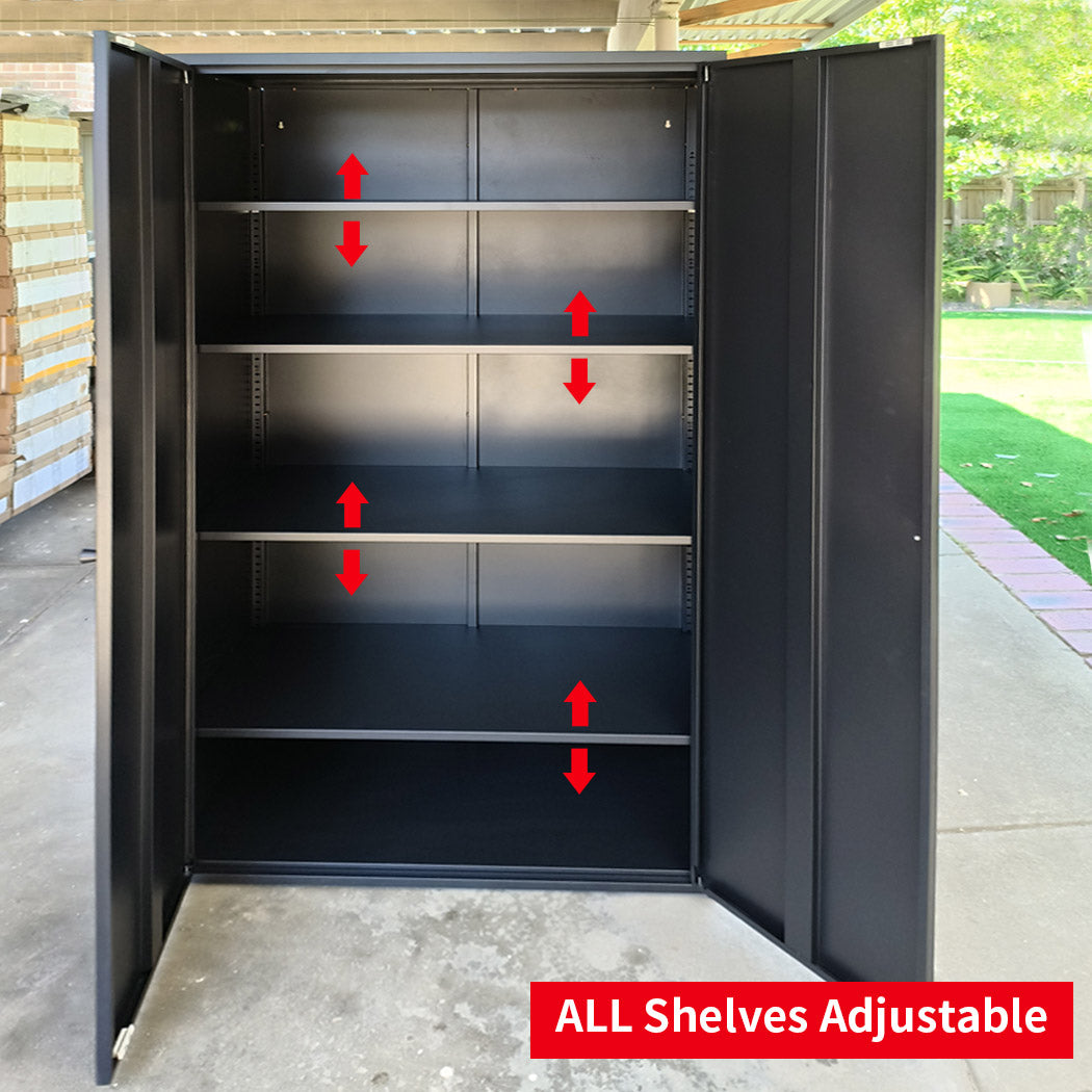 Free Delivery Metal garage storage cabinet steel two door warehouse cupboard