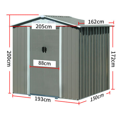 2 meter Garden Shed Sheds Outdoor Storage Workshop House Shelter Metal Base Tool