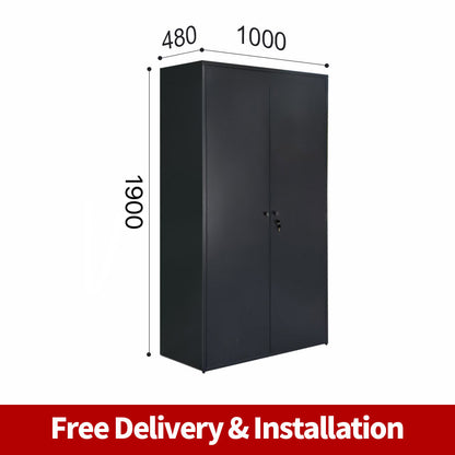 Free Delivery Metal garage storage cabinet steel two door warehouse cupboard