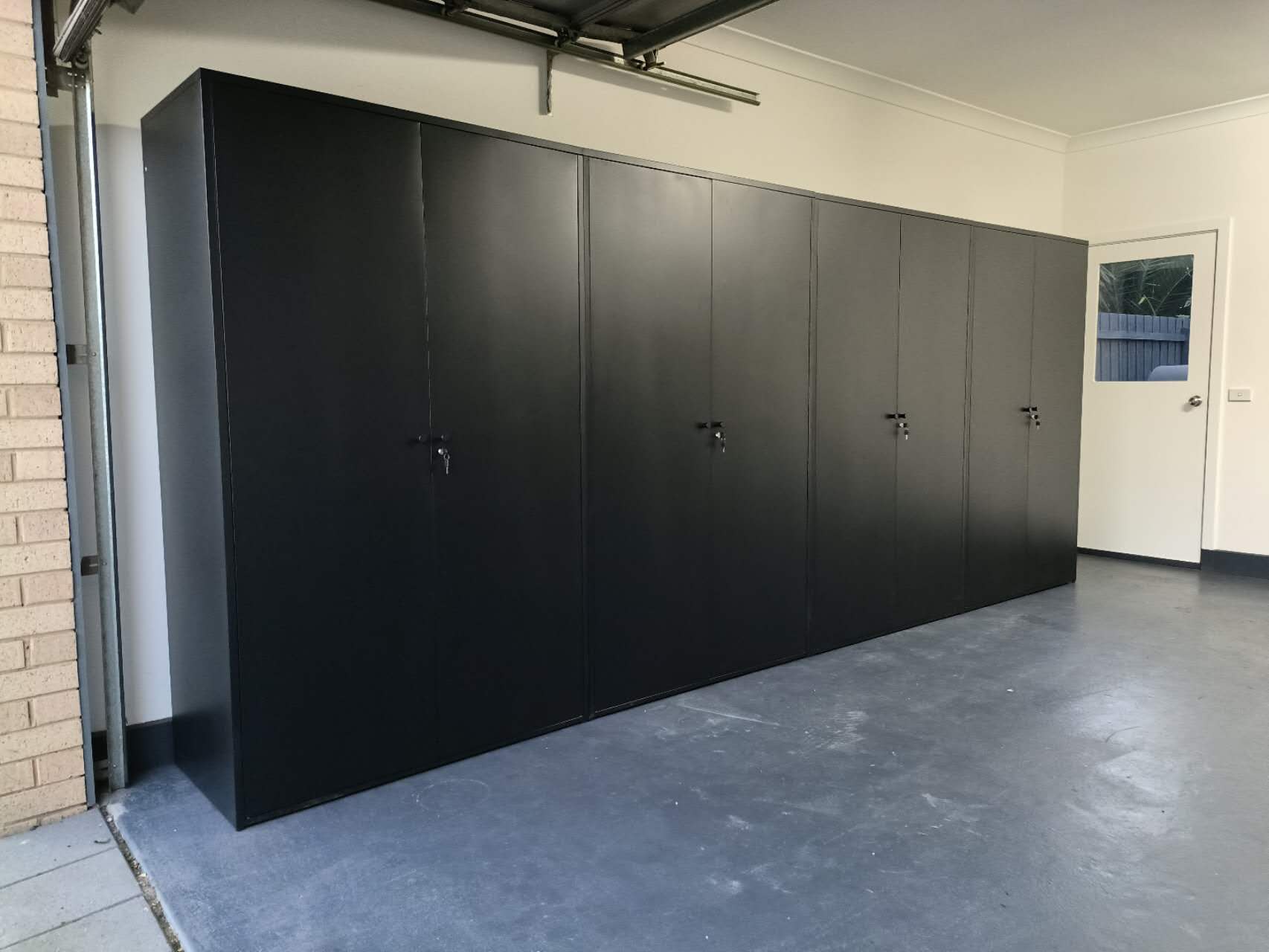 Metal garage storage cabinet steel two door warehouse cupboard