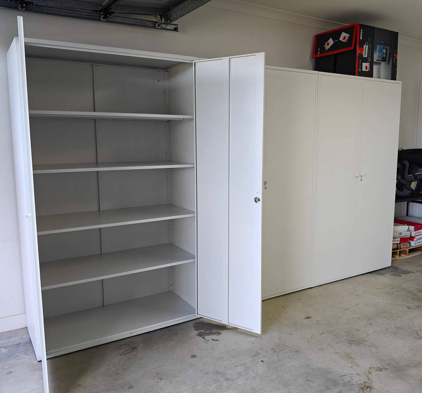 Free Delivery & Installation Metal garage storage cabinet steel two door warehouse cupboard
