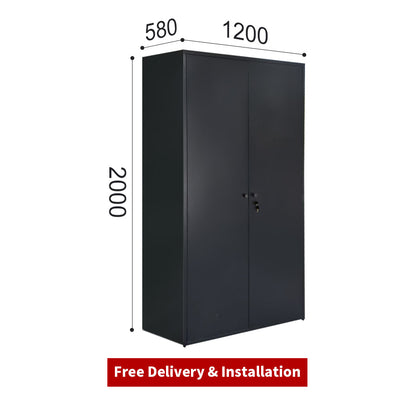 Free Delivery Metal garage storage cabinet steel two door warehouse cupboard