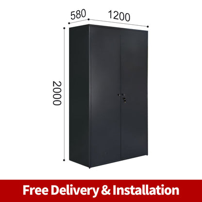 Free Delivery Metal garage storage cabinet steel two door warehouse cupboard