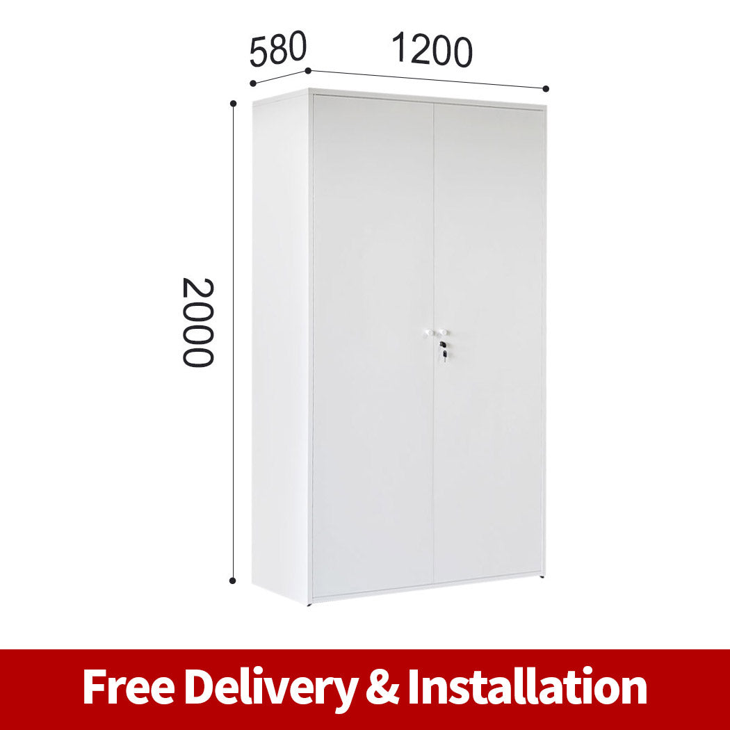 Free Delivery Metal garage storage cabinet steel two door warehouse cupboard