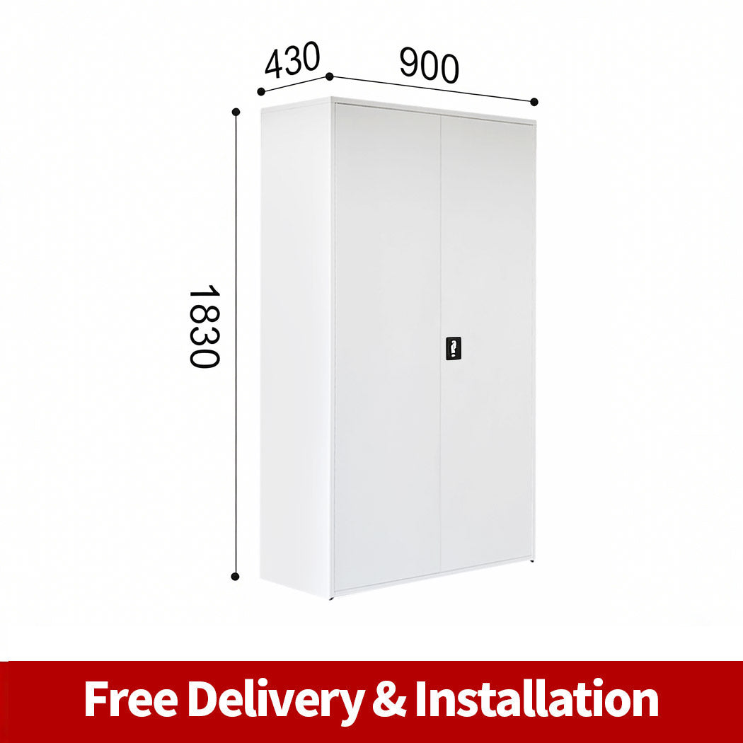 Free Delivery Metal garage storage cabinet steel two door warehouse cupboard