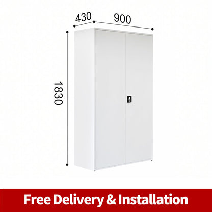 Free Delivery Metal garage storage cabinet steel two door warehouse cupboard