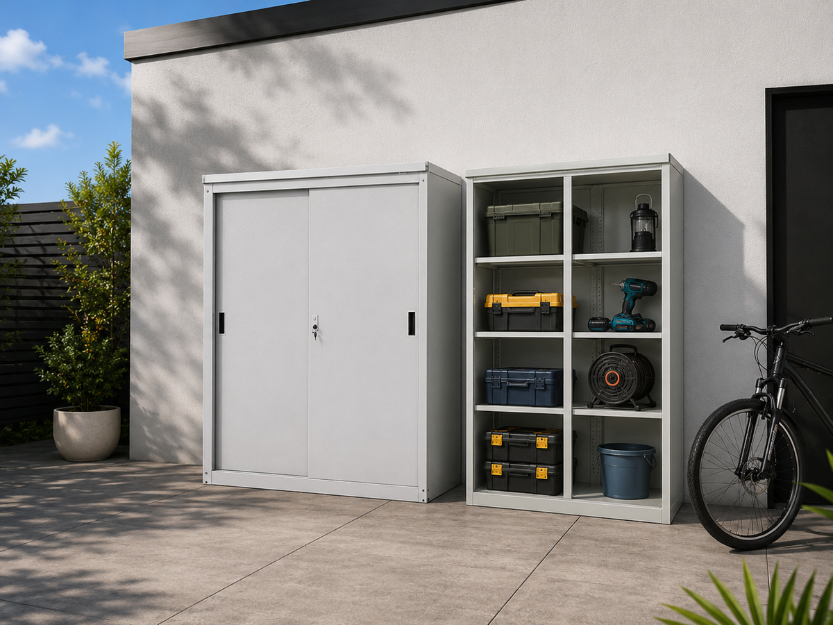 Outdoor Storage Cabinet garden shed balcony cupboard deck organsier tool sheds lockable box