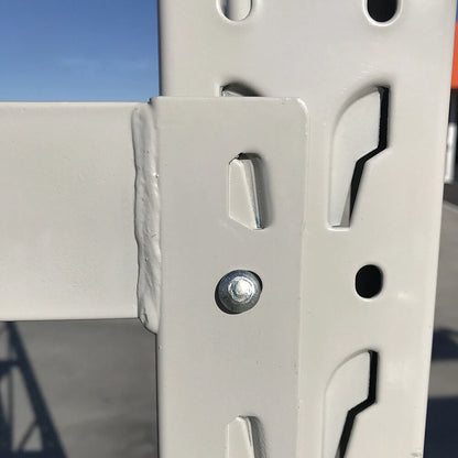 Reinforced multi-tier steel shelving for heavy-duty storage